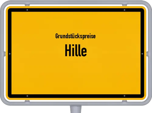 Grundstückspreise Hille - Ortsschild von Hille