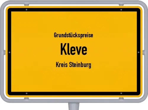 Grundstückspreise Kleve (Kreis Steinburg) - Ortsschild von Kleve (Kreis Steinburg)