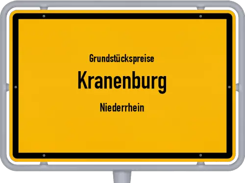 Grundstückspreise Kranenburg (Niederrhein) - Ortsschild von Kranenburg (Niederrhein)
