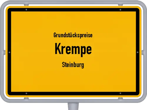 Grundstückspreise Krempe (Steinburg) - Ortsschild von Krempe (Steinburg)