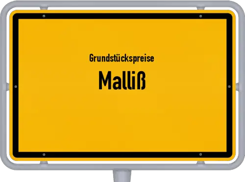 Grundstückspreise Malliß - Ortsschild von Malliß