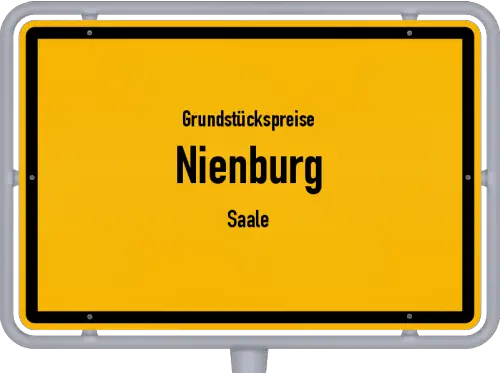 Grundstückspreise Nienburg (Saale) - Ortsschild von Nienburg (Saale)