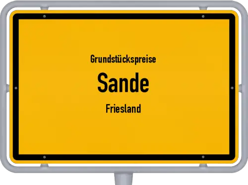 Grundstückspreise Sande (Friesland) - Ortsschild von Sande (Friesland)