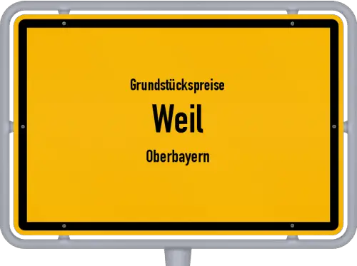 Grundstückspreise Weil (Oberbayern) - Ortsschild von Weil (Oberbayern)