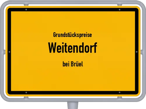 Grundstückspreise Weitendorf (bei Brüel) - Ortsschild von Weitendorf (bei Brüel)